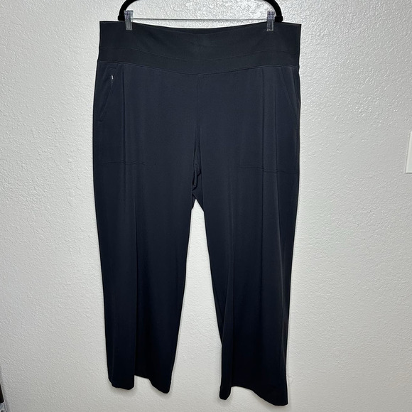 Athleta Venice High Rise Wide Leg Pants Pull On Black Women 2X - Picture 2 of 9